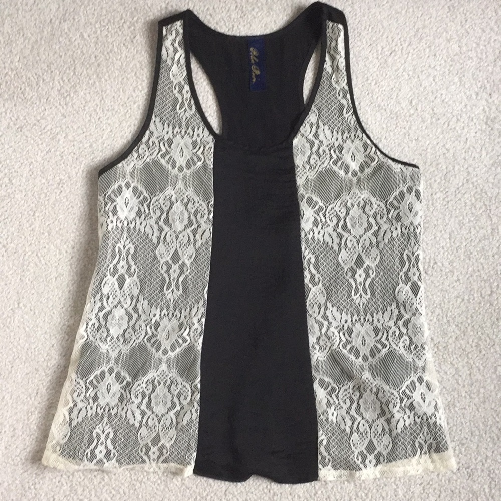 Black & White Sleeveless Top